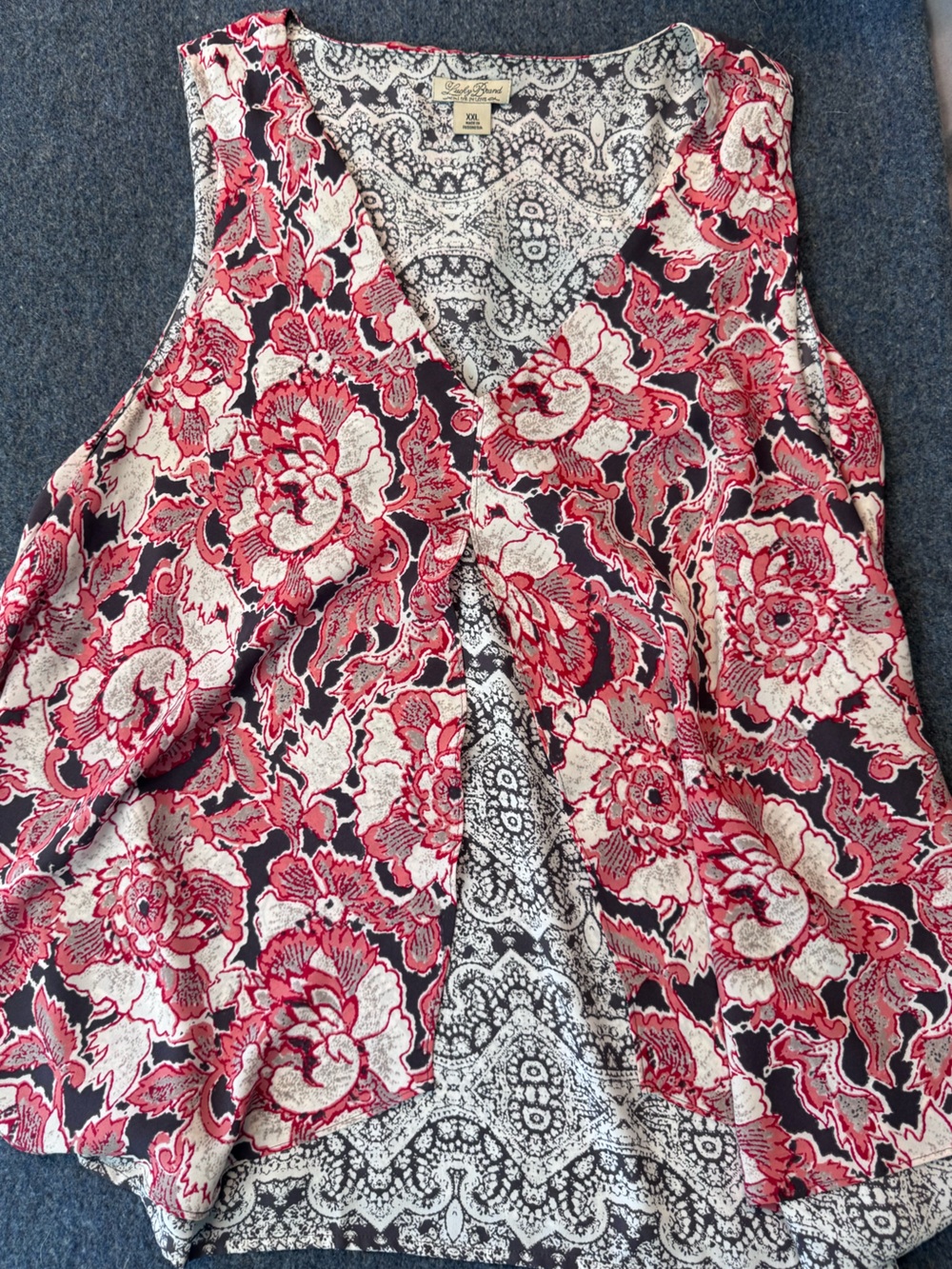 Lucky Brand Chiffon Double Layer Tunic Tank